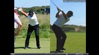 Jon Rahm golf swing  Long Iron faceon amp downtheline July 2017 [upl. by Scotney]