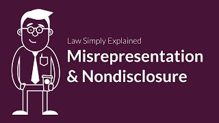 Misrepresentation and Nondisclosure  Contracts  Defenses amp Excuses [upl. by Ainirtac736]