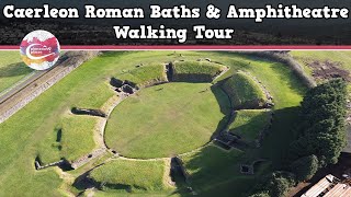 CAERLEON ROMAN BATHS amp AMPHITHEATRE WALES  Walking Tour  Pinned on Places [upl. by Lorain]