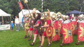 Roman Reenactment at the Amphitheatre in Caerleon Marching In [upl. by Indihar]