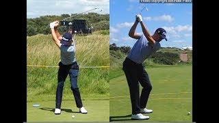 Justin Thomas golf swing  Long Iron faceon amp downtheline July 2017 [upl. by Rosemarie]