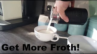 How to Get More Froth from Your Nespresso Coffee Aeroccino  Nespresso tips and help [upl. by Aehta589]