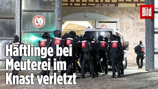 Gefängnismeuterei Polizei stürmt Knast in Thüringen  JVA Untermaßfeld [upl. by Norrabal]